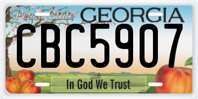 GA license plate CBC5907