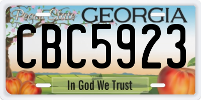 GA license plate CBC5923