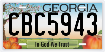 GA license plate CBC5943