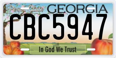 GA license plate CBC5947