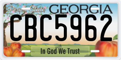 GA license plate CBC5962