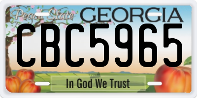 GA license plate CBC5965