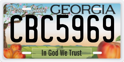 GA license plate CBC5969