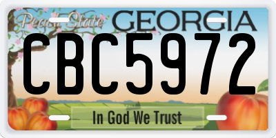 GA license plate CBC5972