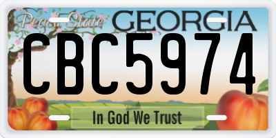 GA license plate CBC5974