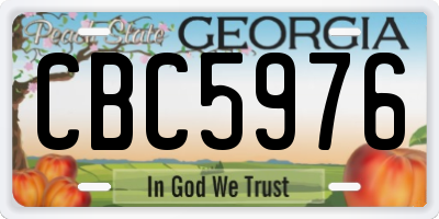 GA license plate CBC5976