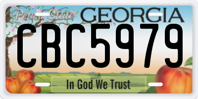 GA license plate CBC5979