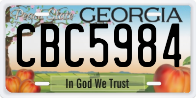 GA license plate CBC5984