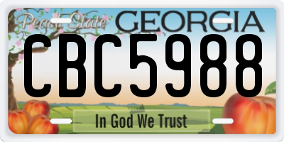 GA license plate CBC5988
