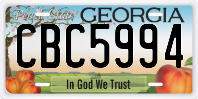 GA license plate CBC5994