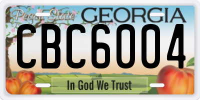 GA license plate CBC6004