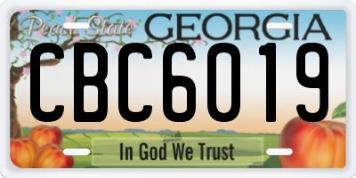 GA license plate CBC6019