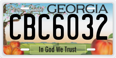 GA license plate CBC6032