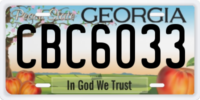 GA license plate CBC6033