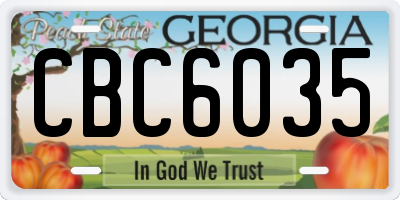 GA license plate CBC6035