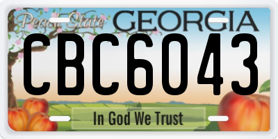 GA license plate CBC6043
