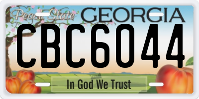 GA license plate CBC6044