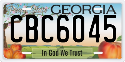 GA license plate CBC6045