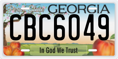 GA license plate CBC6049