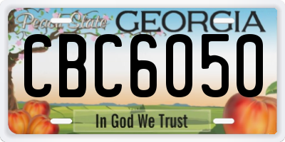 GA license plate CBC6050