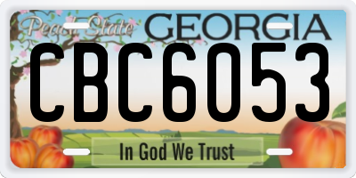 GA license plate CBC6053