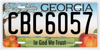 GA license plate CBC6057