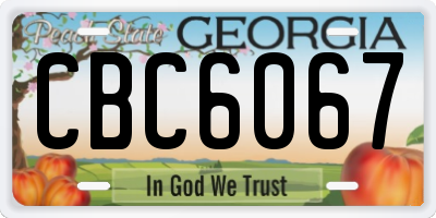 GA license plate CBC6067