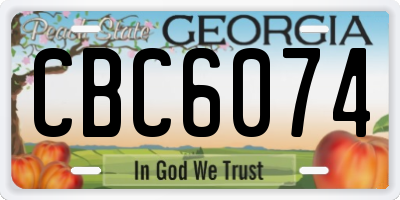 GA license plate CBC6074