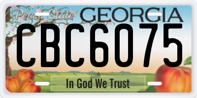 GA license plate CBC6075