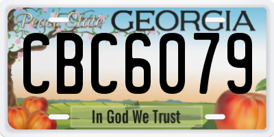 GA license plate CBC6079