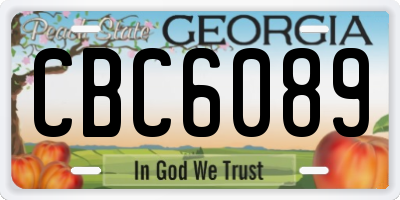 GA license plate CBC6089