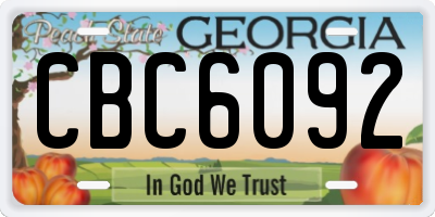 GA license plate CBC6092