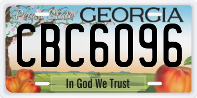GA license plate CBC6096