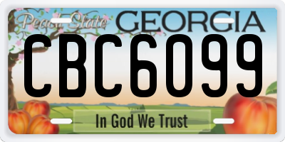 GA license plate CBC6099