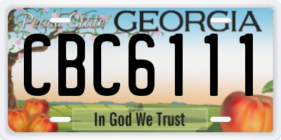 GA license plate CBC6111