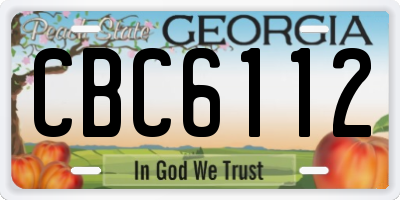 GA license plate CBC6112