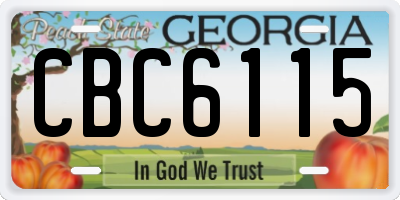 GA license plate CBC6115
