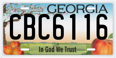 GA license plate CBC6116