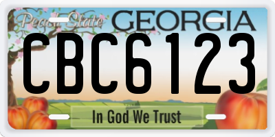 GA license plate CBC6123