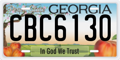 GA license plate CBC6130