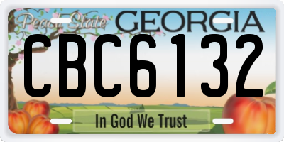 GA license plate CBC6132