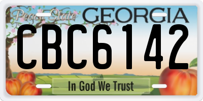 GA license plate CBC6142