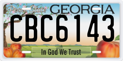 GA license plate CBC6143