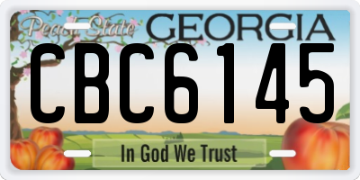 GA license plate CBC6145