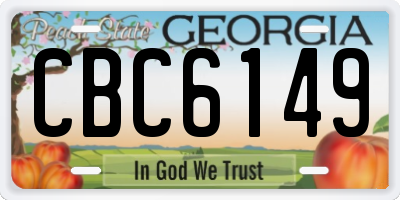 GA license plate CBC6149