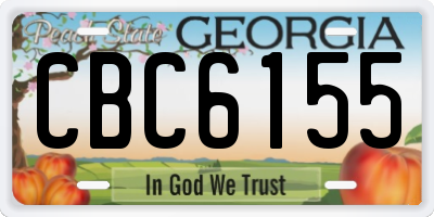 GA license plate CBC6155