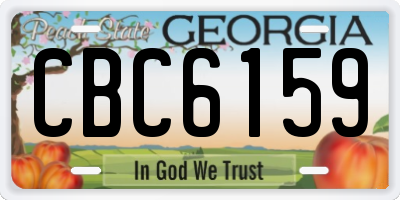 GA license plate CBC6159