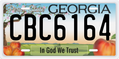 GA license plate CBC6164