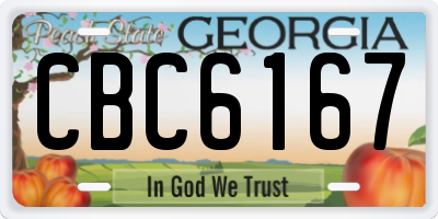 GA license plate CBC6167