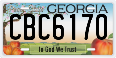 GA license plate CBC6170